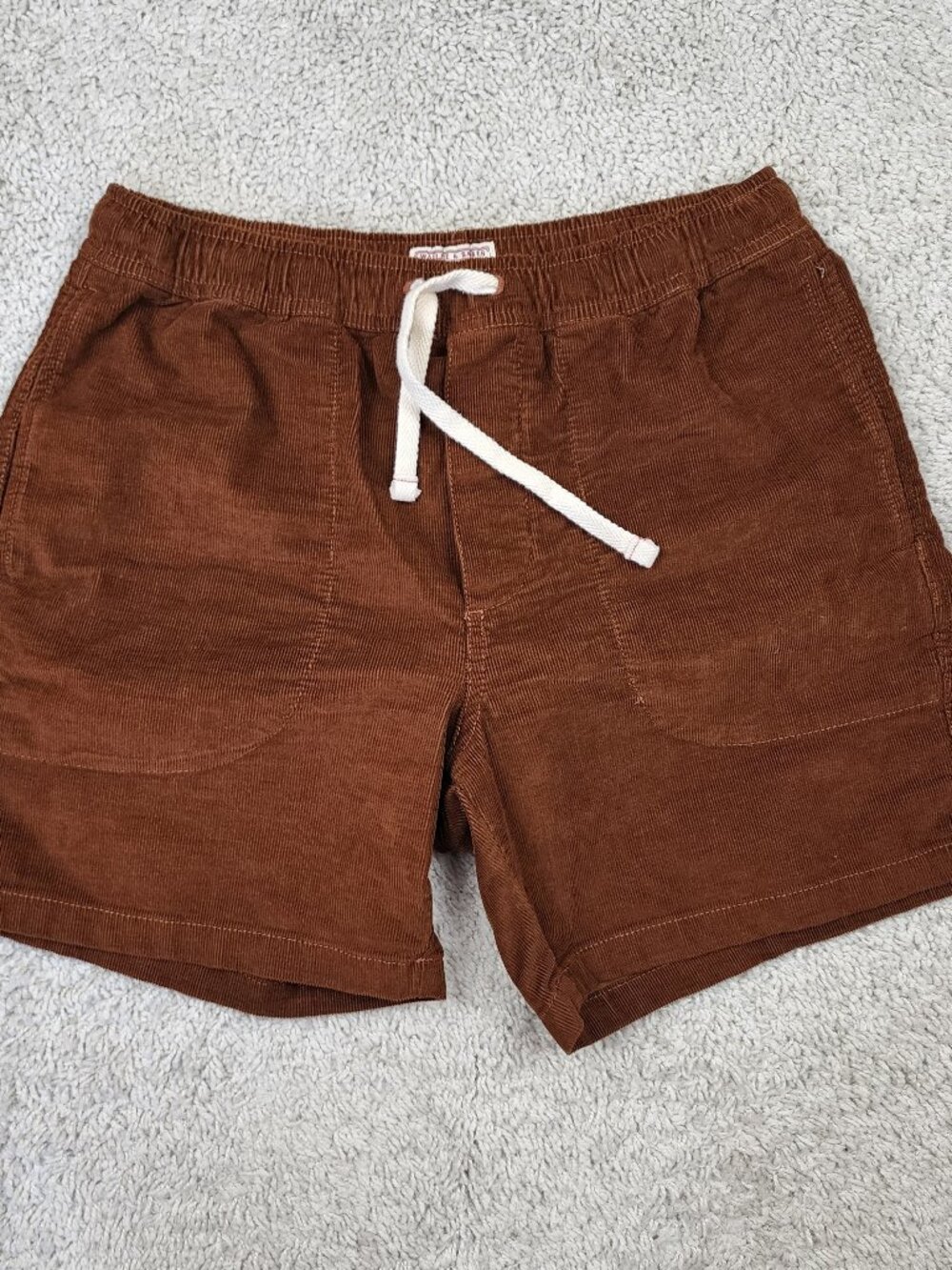 Wallace & Barnes J.Crew 6" Cotton Corduroy Dock Shorts Men Small S  Drawstring